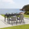 Armen Living Aileen Outdoor Patio 5-Piece Dining Table Set in Aluminum and Wicker with Gray Cushions 840254333345 - alternate 2